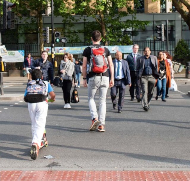 green man priority crossing