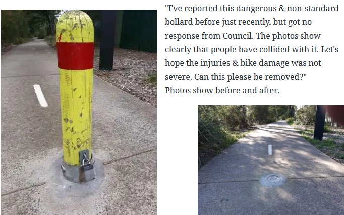 Waverley bollard removal